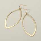 Sleek Metal Open Elongated Oval Drop Earrings