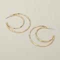 Hammered Metal Open Crescent Hoop Earrings