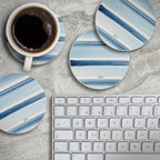 "Ocean Tides" 4 Pack Round Absorbent Stone Coasters
