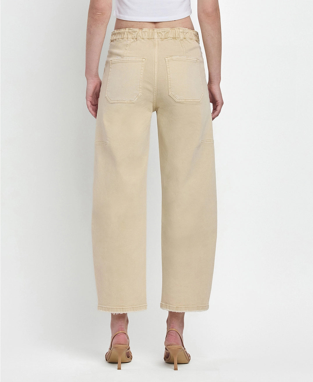 Super High Rise Barrel Jeans Vintage Beige