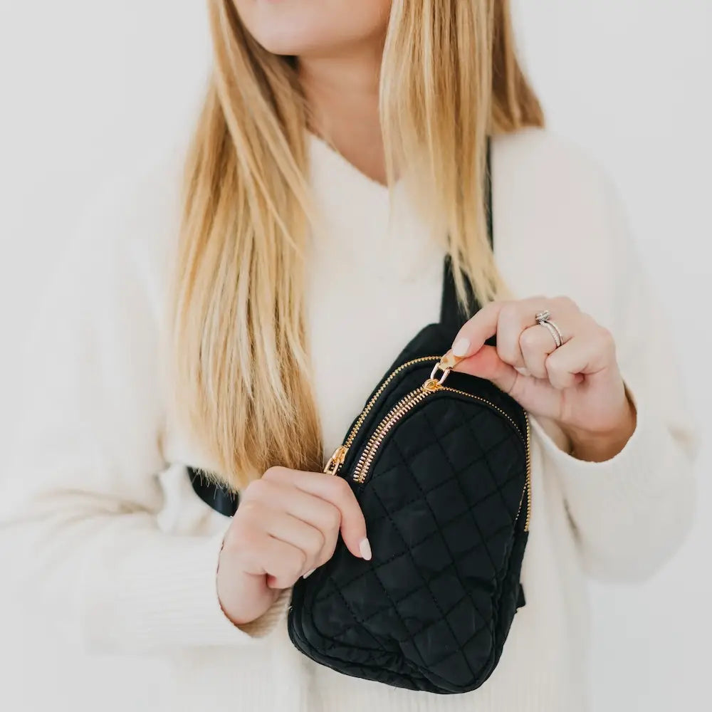 Pinelope Puffer Bum Bag Black