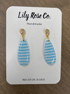 Blue Stripe Earrings