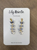 White & Blue Fish Earrings