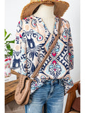 Boho Abstract Half Sleeve Blouse