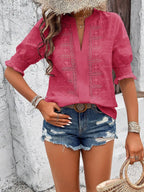 Boho Top with Ruffle Trim