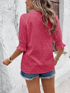 Boho Top with Ruffle Trim