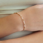 Confetti Beaded Bangle Champagne, Delicate Stacking Bracelet