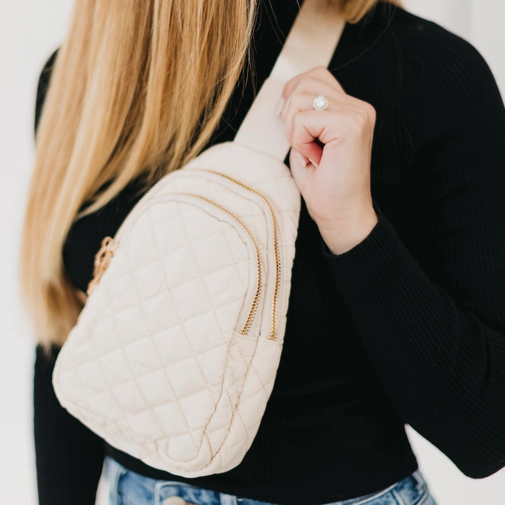 Pinelope Puffer Bum Bag Cream
