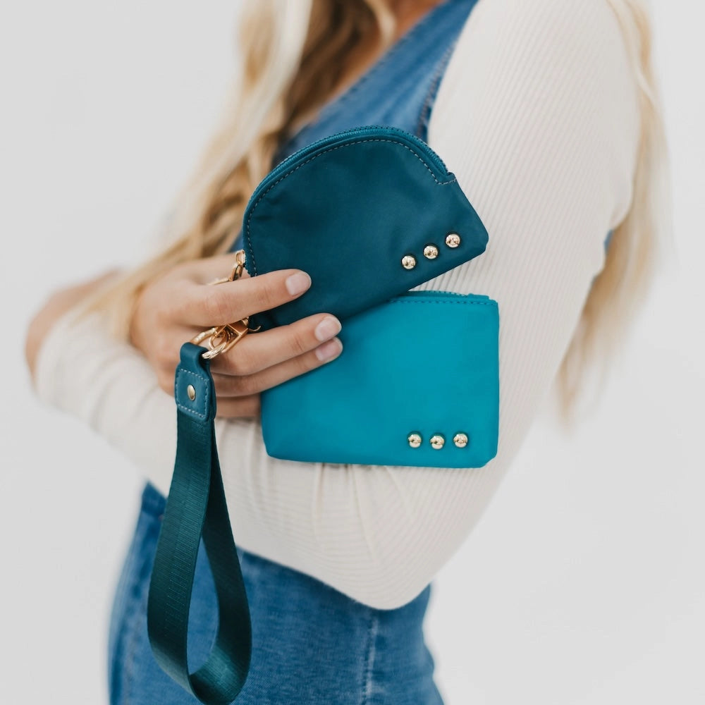 Dolly Dual Pouch Wristlet Teal