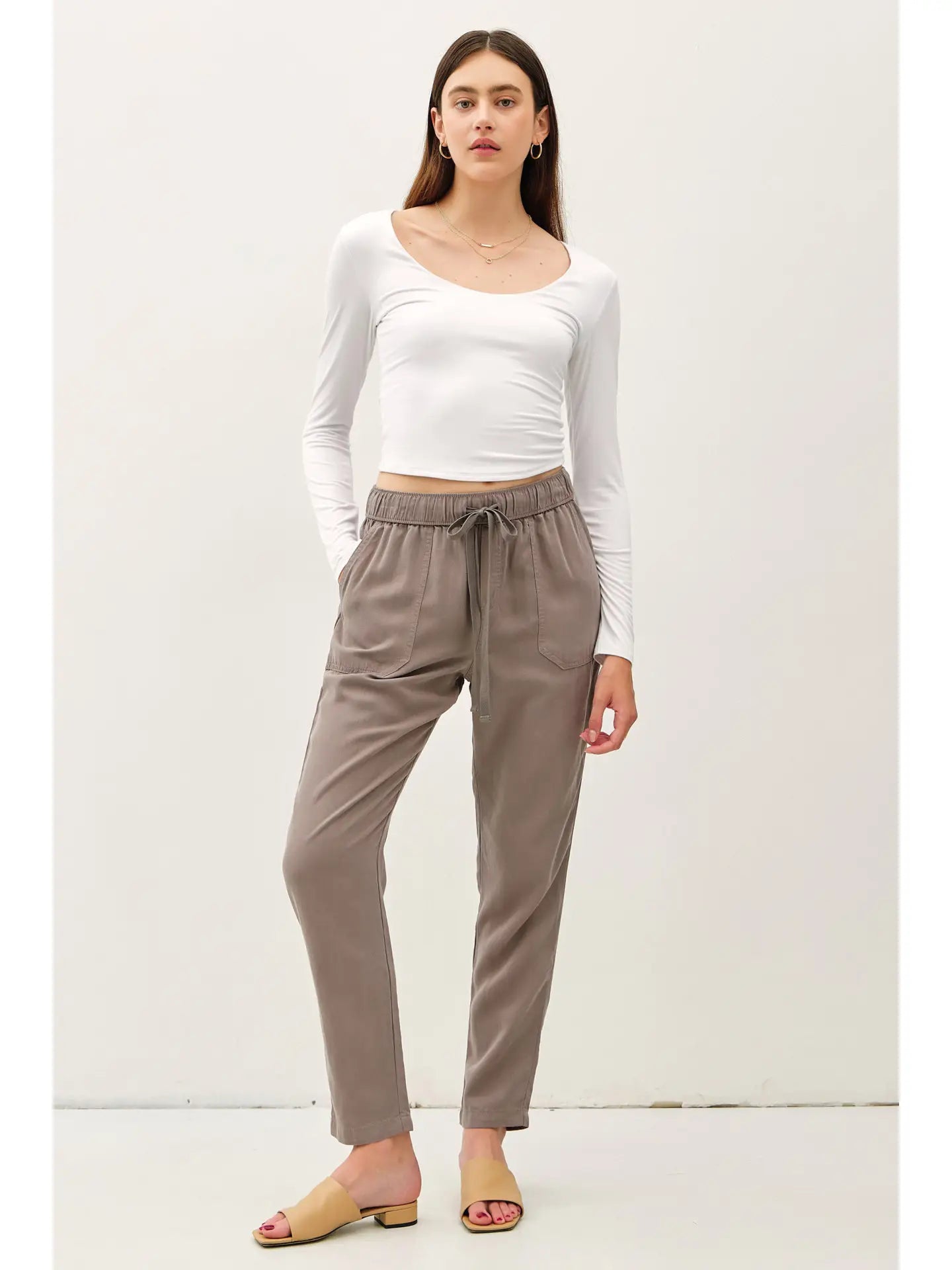 Tencel Tapered Pants Earth Gray