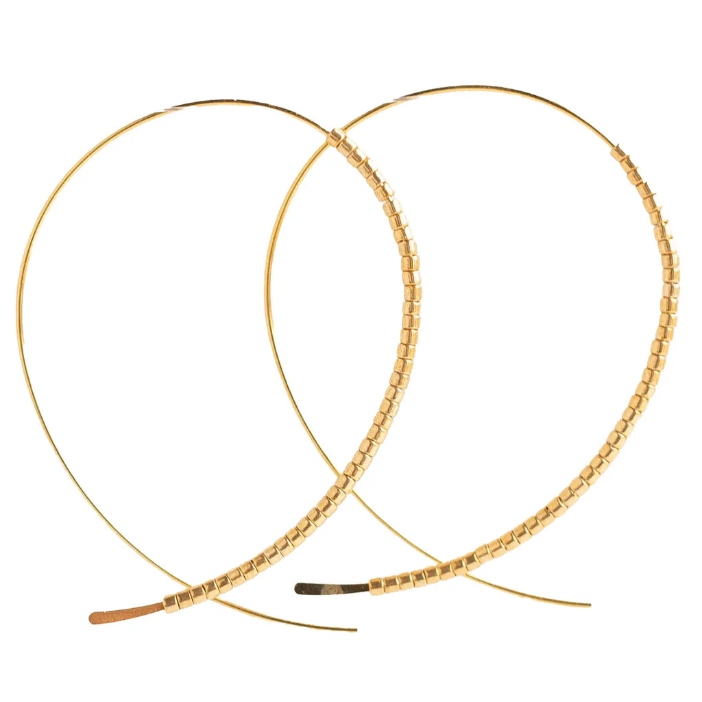 Norah Earrings Gold/Beaded Threader Earrings