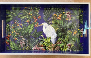 Egret Wood Lacquer Vanity Tray 12.25x7"