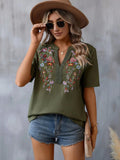 Embroidered Lace Spliced Top