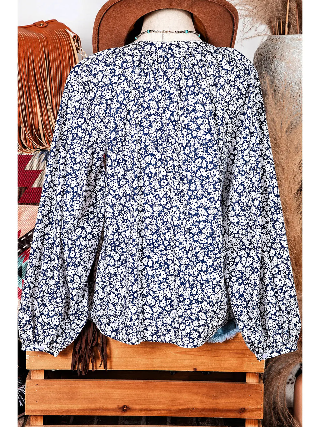 Floral Print Puff Sleeve Blouse