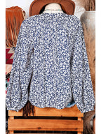 Floral Print Puff Sleeve Blouse