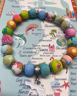 Florida Bracelet - Handmade Clay Beads