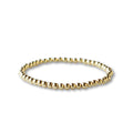 Gold Beaded Bracelet 4mm, Smooth Stretch, Long Wear