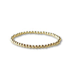 Gold Beaded Bracelet 4mm, Smooth Stretch, Long Wear