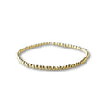 Gold Beaded Bracelet 3mm, Smooth Stretch, Long Wear