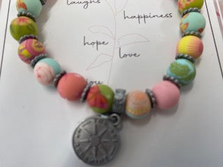 Granddaughter Bracelet - Handmade Clay Beads