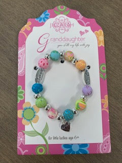 Granddaughter Youth Bracelet - Handmade Clay Beads