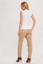 High Neck Sleeveless Knit Top Ivory