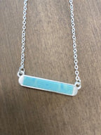 Maui Blue Reversible Mini Bar Necklace