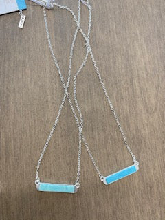 Maui Blue Reversible Mini Bar Necklace
