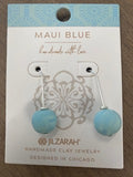 Maui Blue Medium Bead Earrings