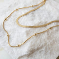 Gold Chain Necklace-Layered Satellite