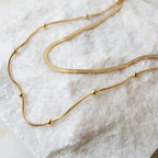 Gold Chain Necklace-Layered Satellite