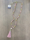 Pink Salt Handmade Bead Necklace with Tassel