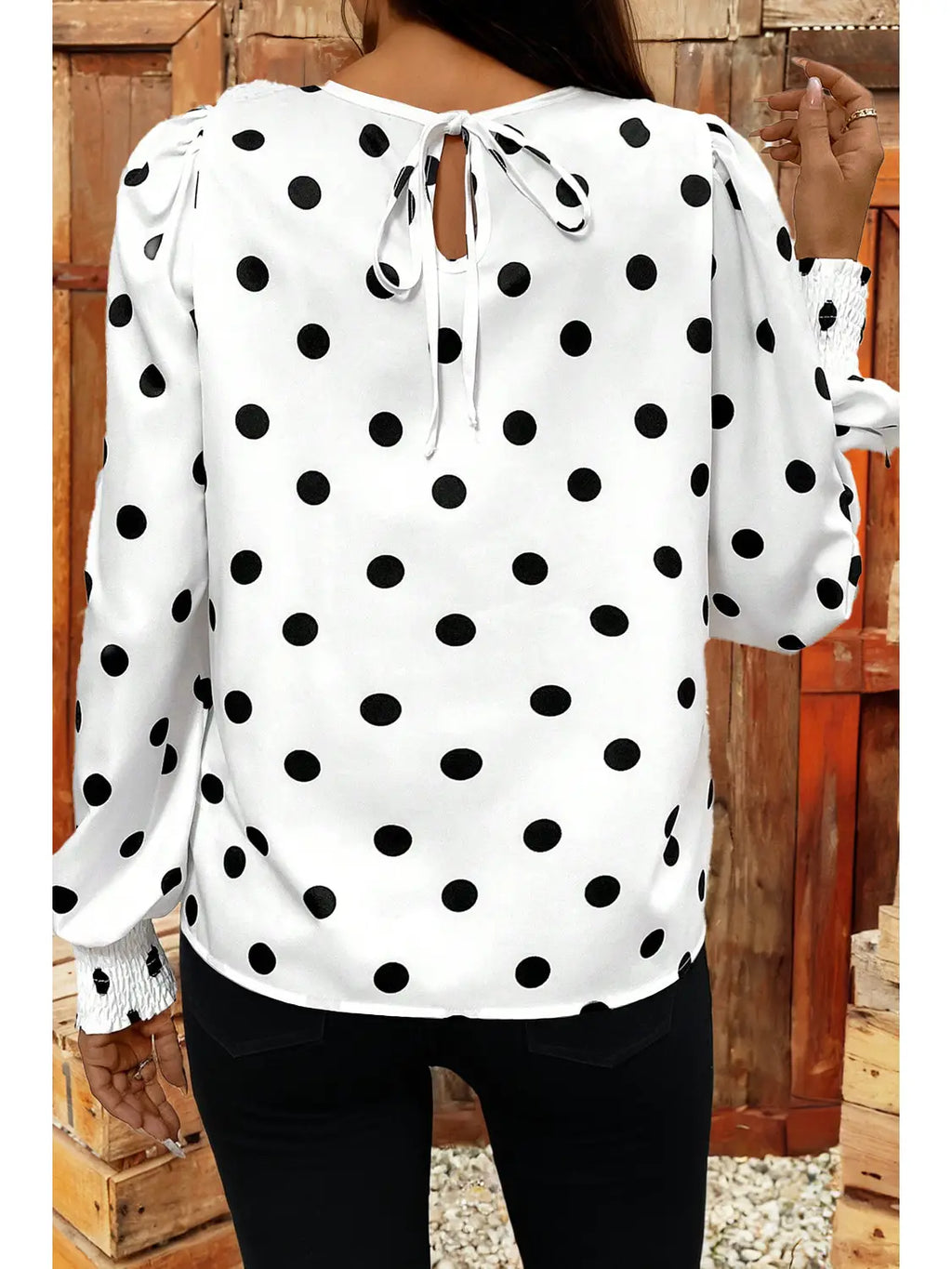 Polka Dot Long Sleeve Blouse