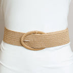Raffia Oval Buckle Belt