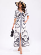 Short Sleeve Button Up Maxi Dress