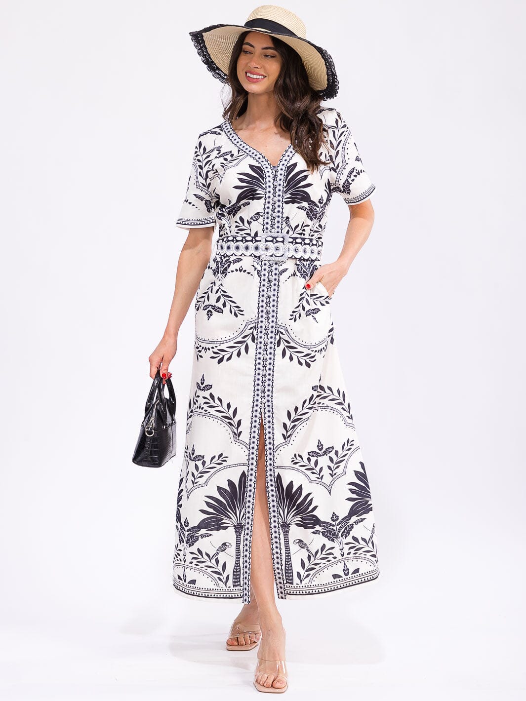 Short Sleeve Button Up Maxi Dress