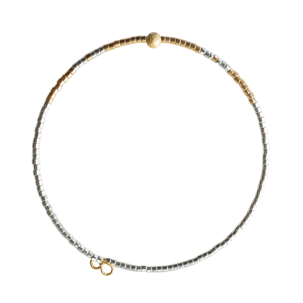 Sprinkles Adjustable Bangle Silver Delicate, Layering