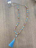 Saltwater Taffy Handmade Bead Necklace with Tassel