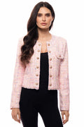 Textured Tweed Button-Front Jacket