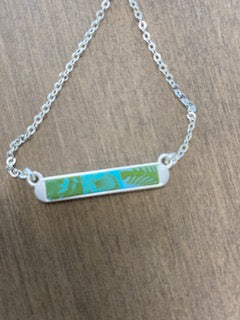 Tropical Green Reversible Mini Bar Necklace