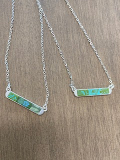 Tropical Green Reversible Mini Bar Necklace