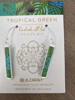 Tropical Green Reversible Mini Bar Earrings