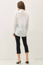 Cotton Blend Light Weight Oversized Classic Shirt White