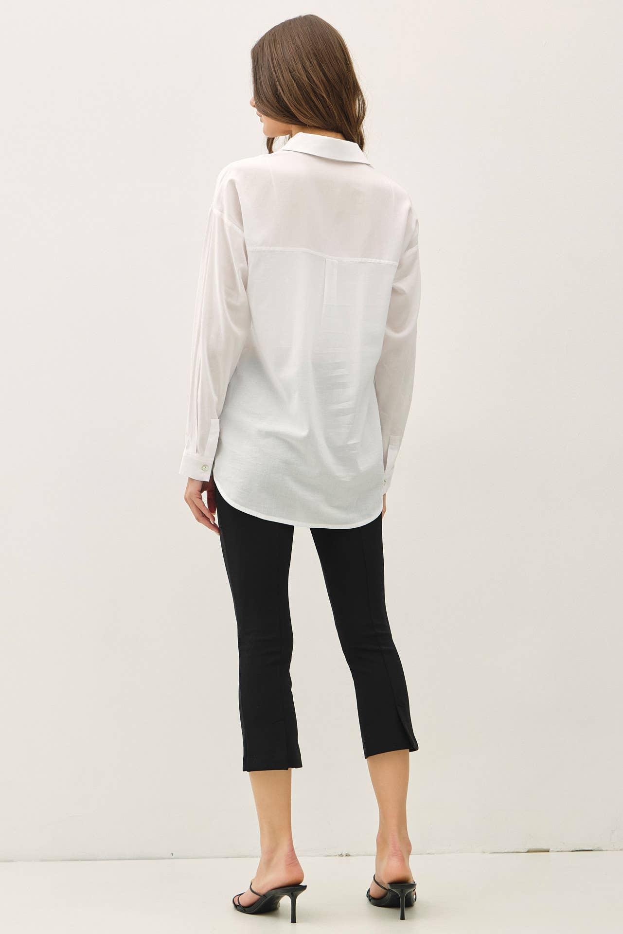 Cotton Blend Light Weight Oversized Classic Shirt White