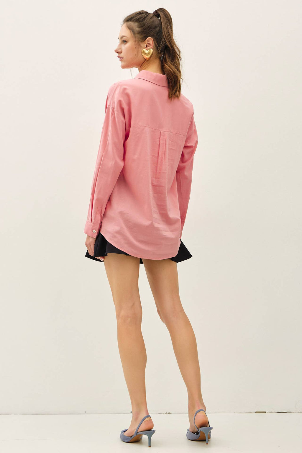 Cotton Blend Lightweight Oversized Shirt