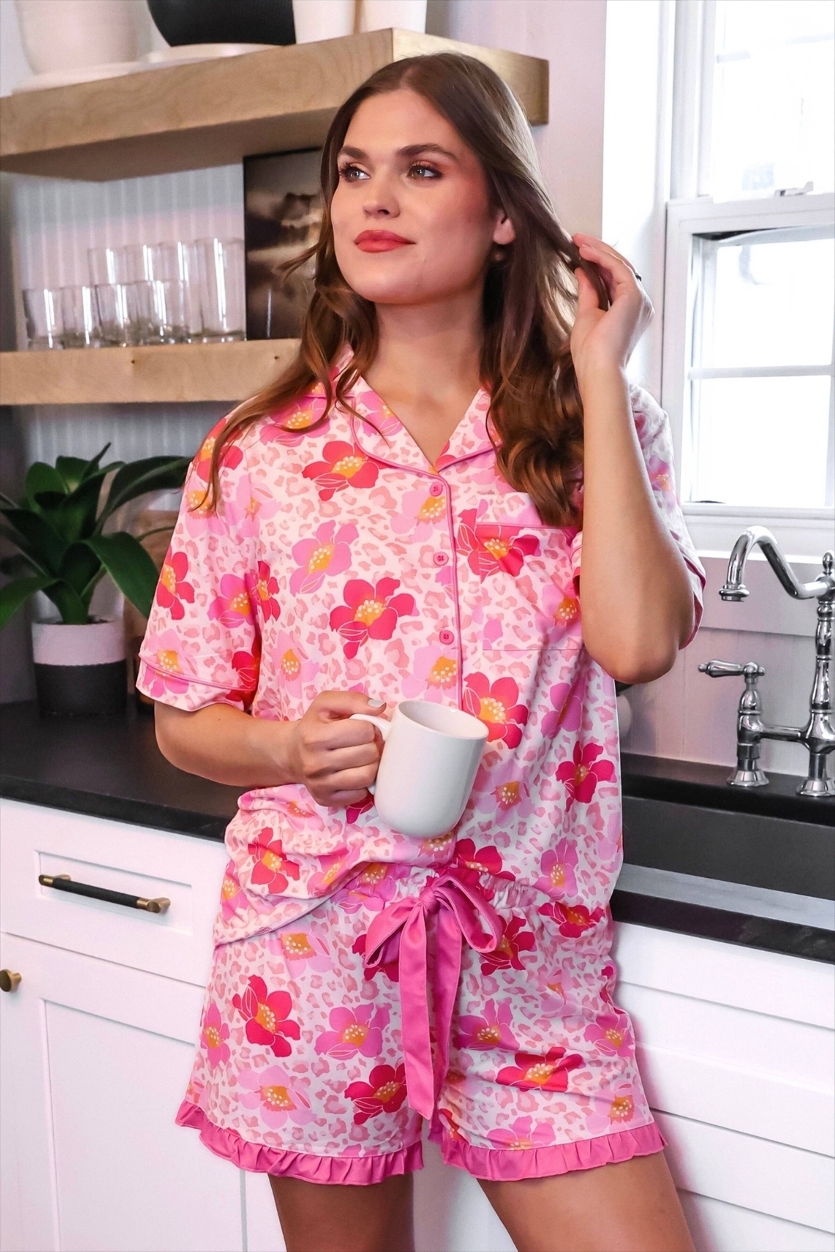 Spotted in Bloom Ruffle Pajama Set