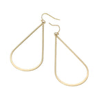 Sleek Metal Open Teardrop Earrings