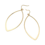 Sleek Metal Open Elongated Oval Drop Earrings