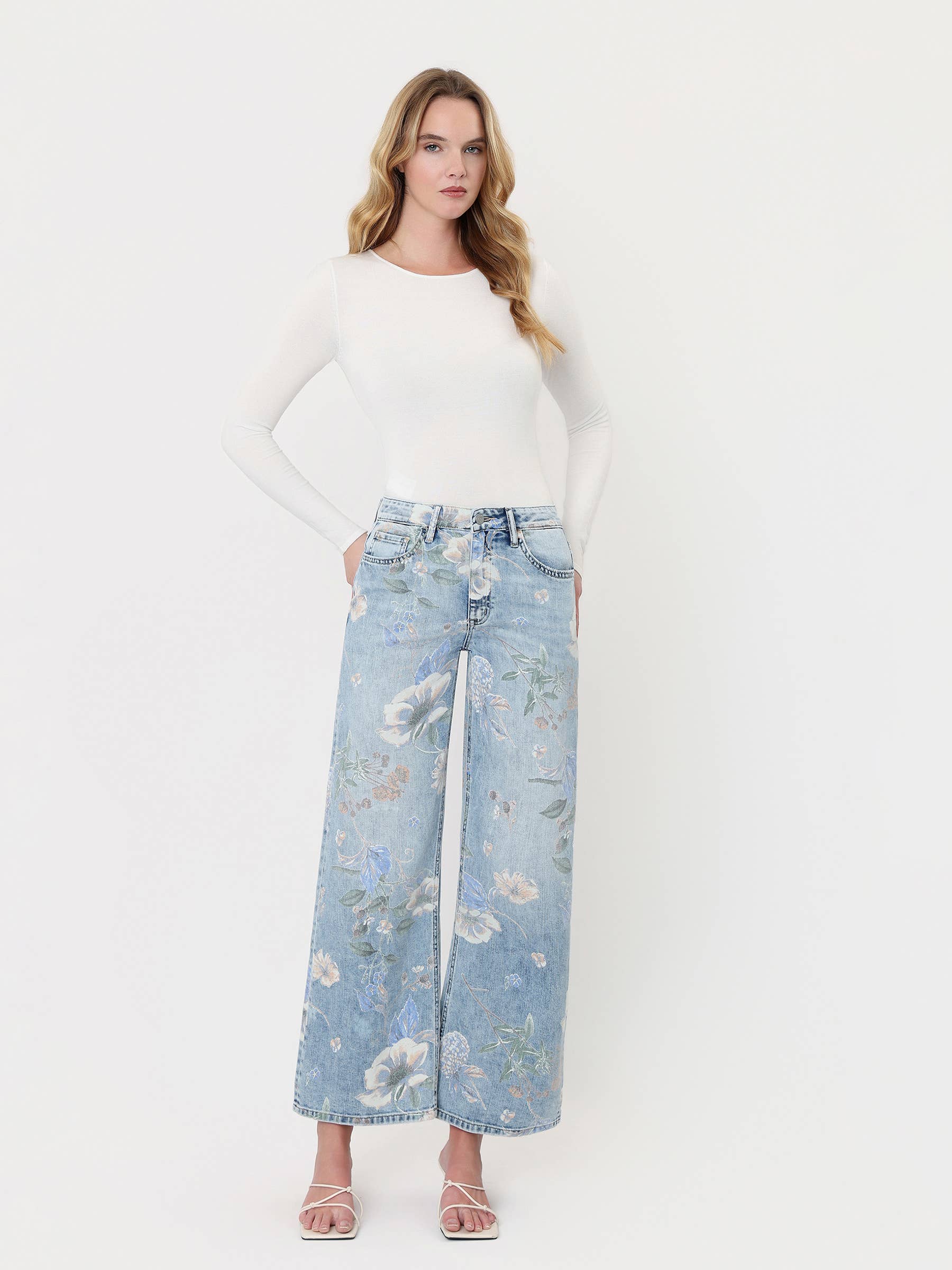 Vervet Super High Rise Floral Jeans