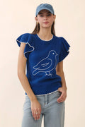 Bird Graphic Sweater Knit Top